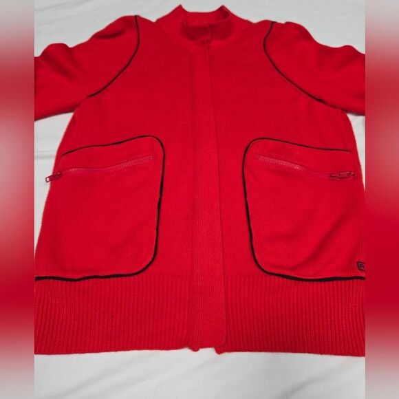 Vintage Armani Exchange Full Zip Sweater Red Black XL - Picture 8 of 10
